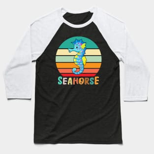 Vintage Retro Seahorse Baseball T-Shirt